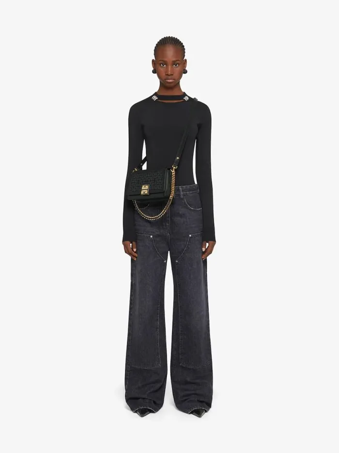 Women Crossbody Bags Givenchy Medium 4G Multicarry Bag In 4G Embroidery Black Women Crossbody Bags Givenchy Medium 4G Multicarry Bag In 4G Embroidery Black