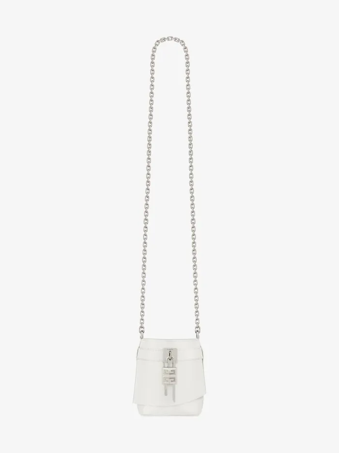 Women Crossbody Bags Givenchy Micro Shark Lock Bucket Bag In Box Leather Ivory Women Crossbody Bags Givenchy Micro Shark Lock Bucket Bag In Box Leather Ivory