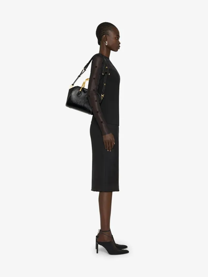 Women Crossbody Bags Givenchy Mini Antigona Bag In Leather With Metal Handles Black