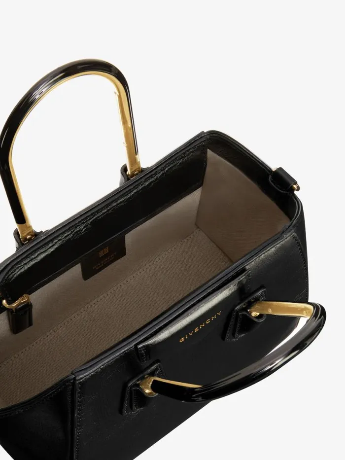 Women Crossbody Bags Givenchy Mini Antigona Bag In Leather With Metal Handles Black