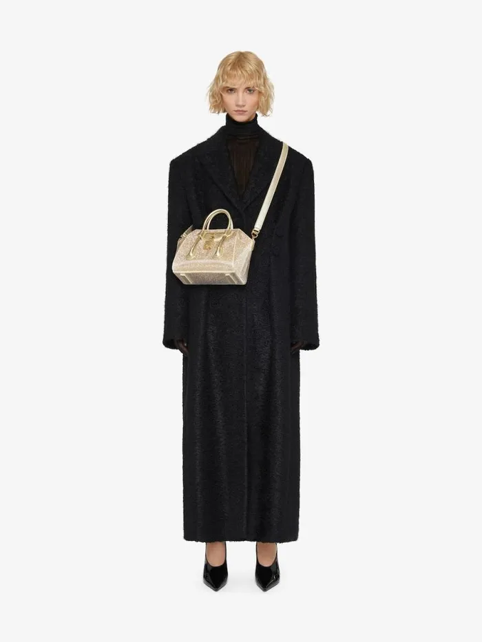 Women Crossbody Bags Givenchy Mini Antigona Lock Bag In Satin With Strass Blond