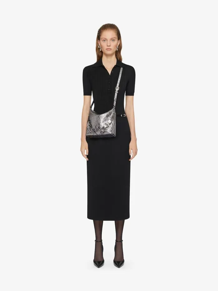 Women Crossbody Bags Givenchy Voyou Crossbody Bag In Laminated Leather Silvery Grey Women Crossbody Bags Givenchy Voyou Crossbody Bag In Laminated Leather Silvery Grey