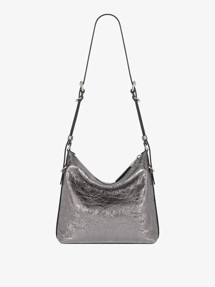Women Crossbody Bags Givenchy Voyou Crossbody Bag In Laminated Leather Silvery Grey Women Crossbody Bags Givenchy Voyou Crossbody Bag In Laminated Leather Silvery Grey