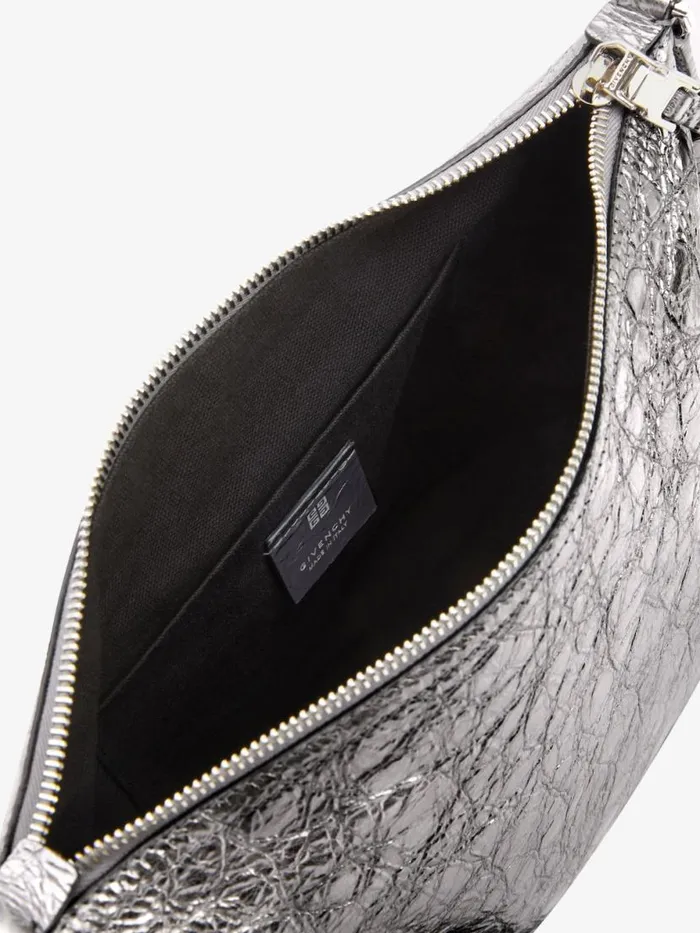 Women Crossbody Bags Givenchy Voyou Crossbody Bag In Laminated Leather Silvery Grey Women Crossbody Bags Givenchy Voyou Crossbody Bag In Laminated Leather Silvery Grey