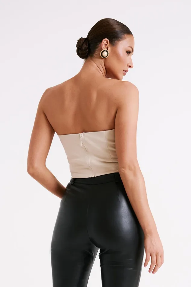 Women Dahlia Strapless V Corset 8211 Cream Cream Meshki Sleeveless Tops