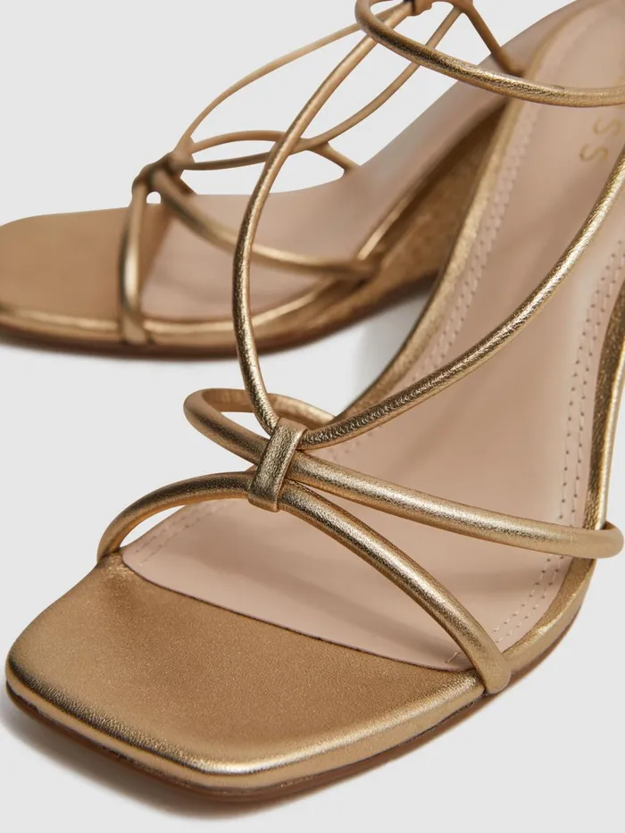 Women Daisey Strappy Wedge Heels Black Reiss Heels