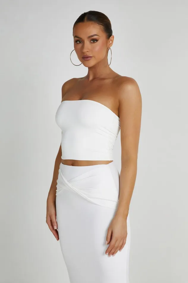 Women Dakota Tube Top 8211 White White Meshki Crop Tops