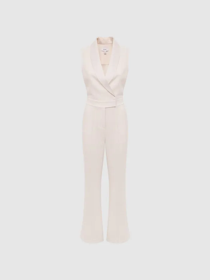 Women Dani Tuxedo Jumpsuit Ivory Reiss Jumpsuits