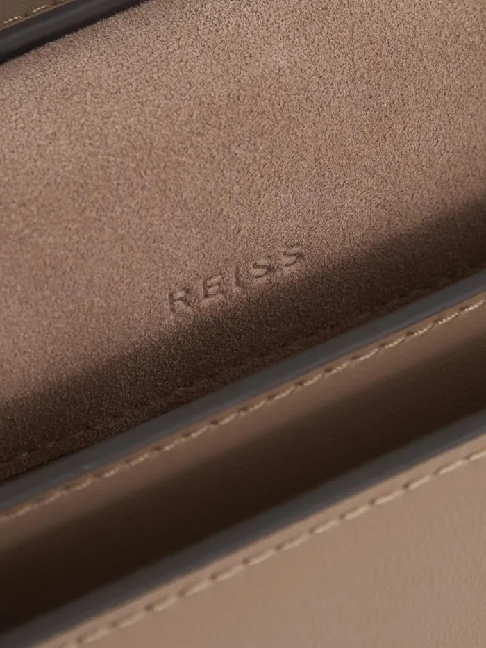 Women Daphne Leather Concertina CrossBody Bag Buttermilk Reiss Bags