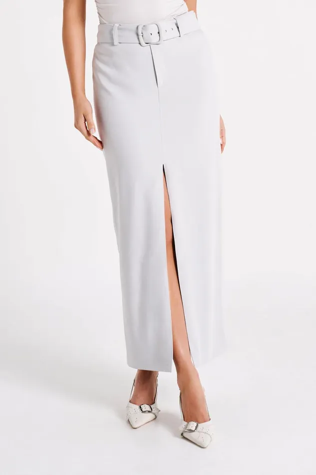 Women Daria Suiting Midi Skirt 8211 Ice Grey Icegrey Meshki Skirts