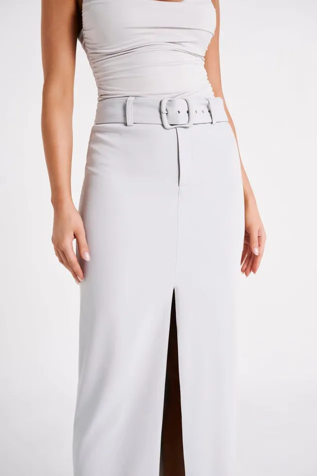 Women Daria Suiting Midi Skirt 8211 Ice Grey Icegrey Meshki Skirts
