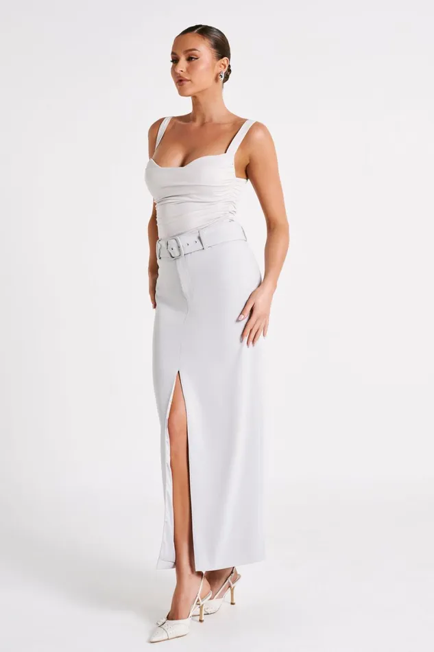 Women Daria Suiting Midi Skirt 8211 Ice Grey Icegrey Meshki Skirts