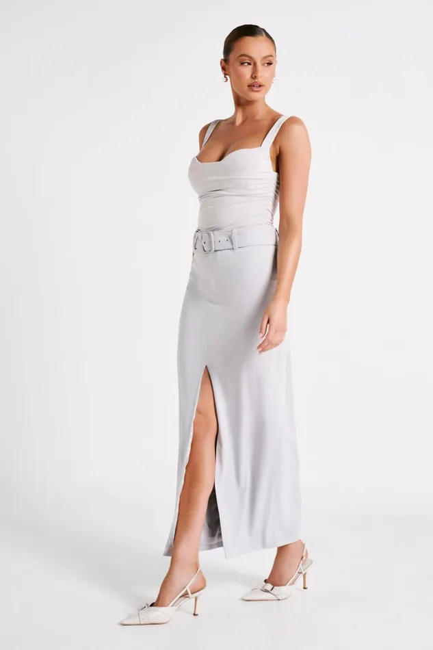 Women Daria Suiting Midi Skirt 8211 Ice Grey Icegrey Meshki Skirts