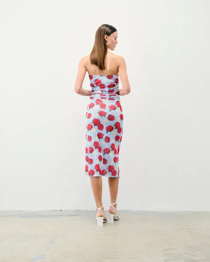 Women Dresses and Jumpsuits From Future Long Strapless Mesh Dress Shellfish And Crustaceans