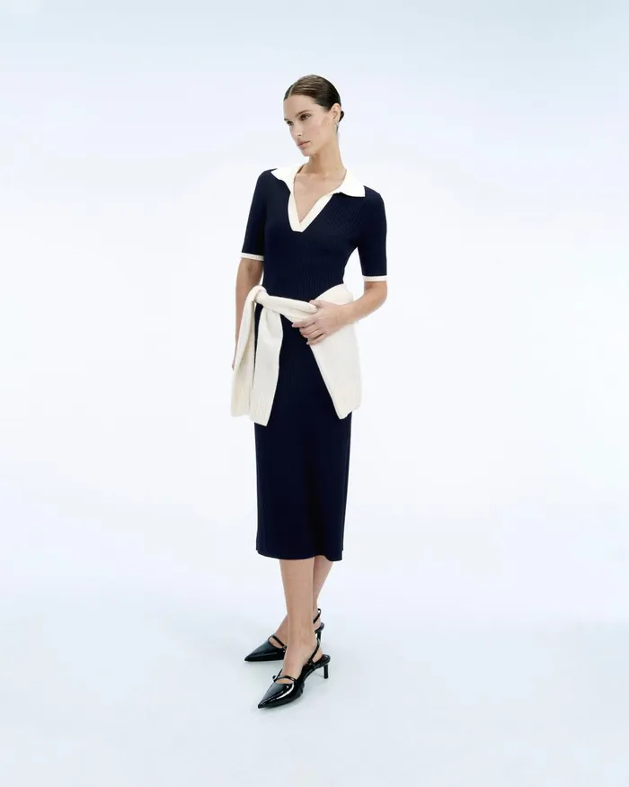 Women Dresses and Jumpsuits From Future Short Sleeve Long Dress Navy
