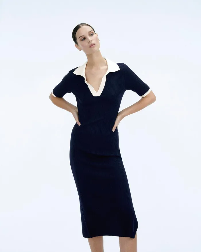 Women Dresses and Jumpsuits From Future Short Sleeve Long Dress Navy