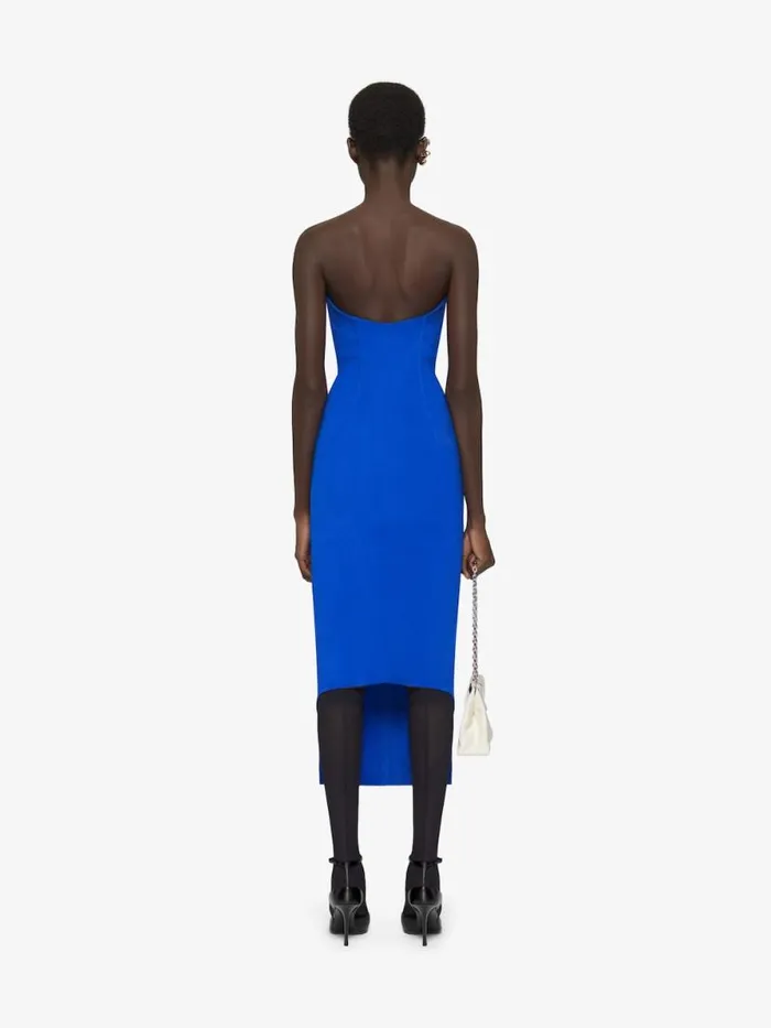 Women Dresses Givenchy Asymmetric Bustier Dress In Suede Iris Purple