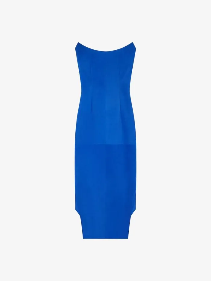 Women Dresses Givenchy Asymmetric Bustier Dress In Suede Iris Purple