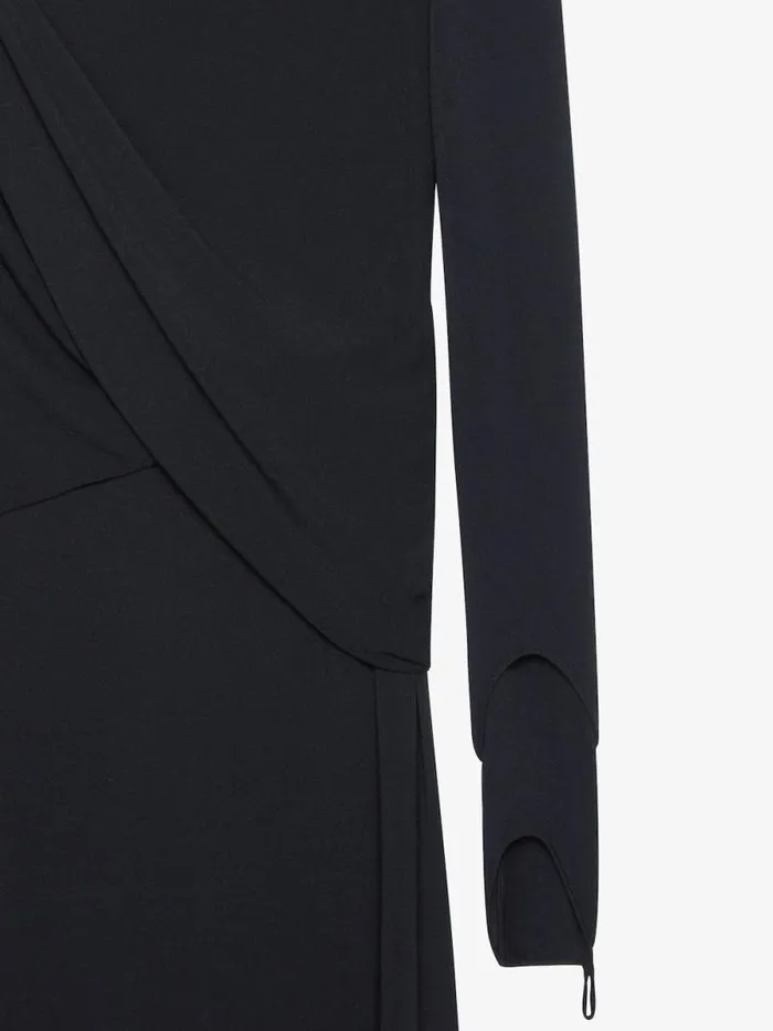 Women Dresses Givenchy Asymmetric Draped Dress In Crepe Jersey Black