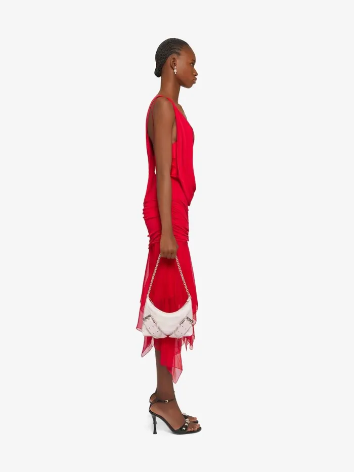 Women Dresses Givenchy Draped Dress In Satin Jersey And Mousseline Vermillon