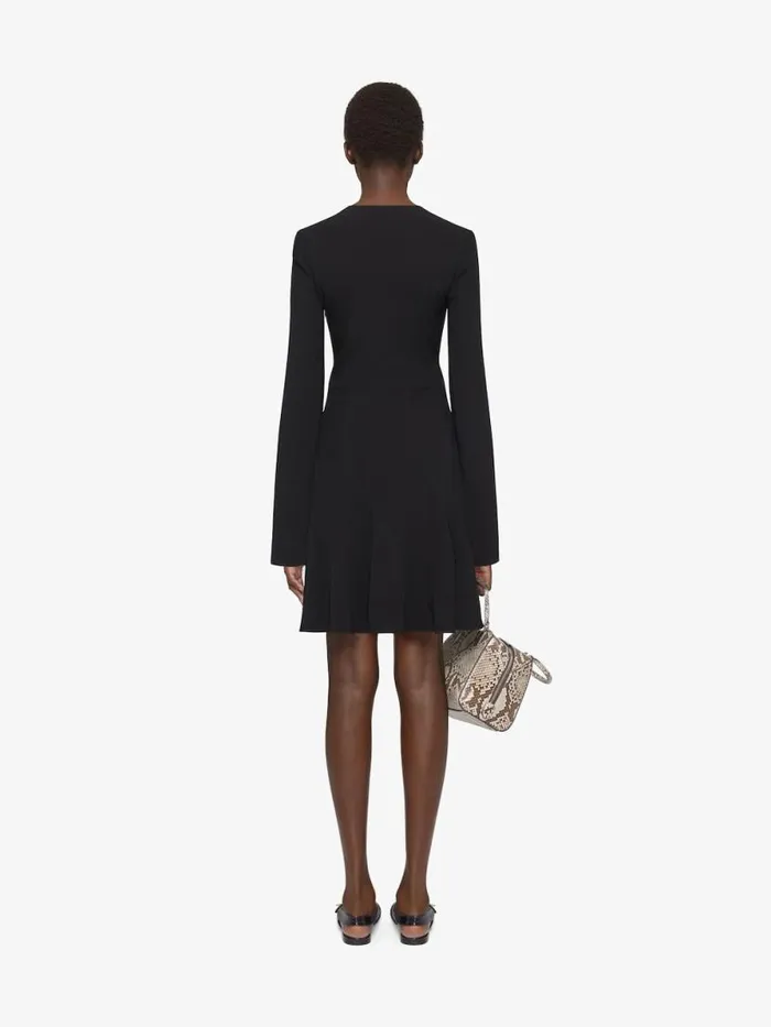 Women Dresses Givenchy Dress In Crepe And Satin With 4G Liquid Detail Black