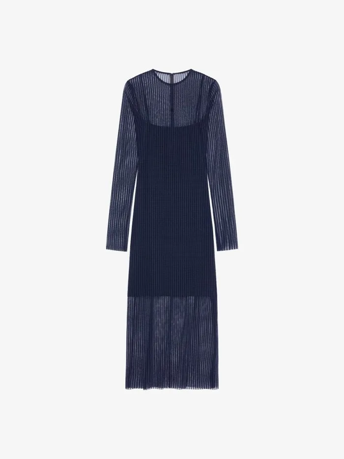 Women Dresses Givenchy Polka Dots Dress In Tulle Navy