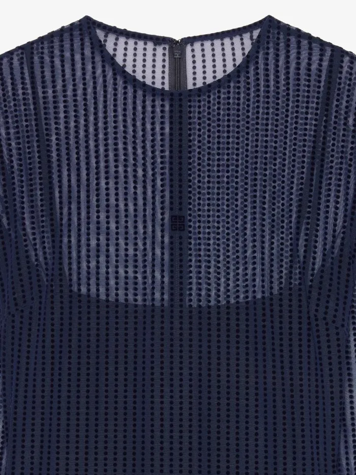 Women Dresses Givenchy Polka Dots Dress In Tulle Navy
