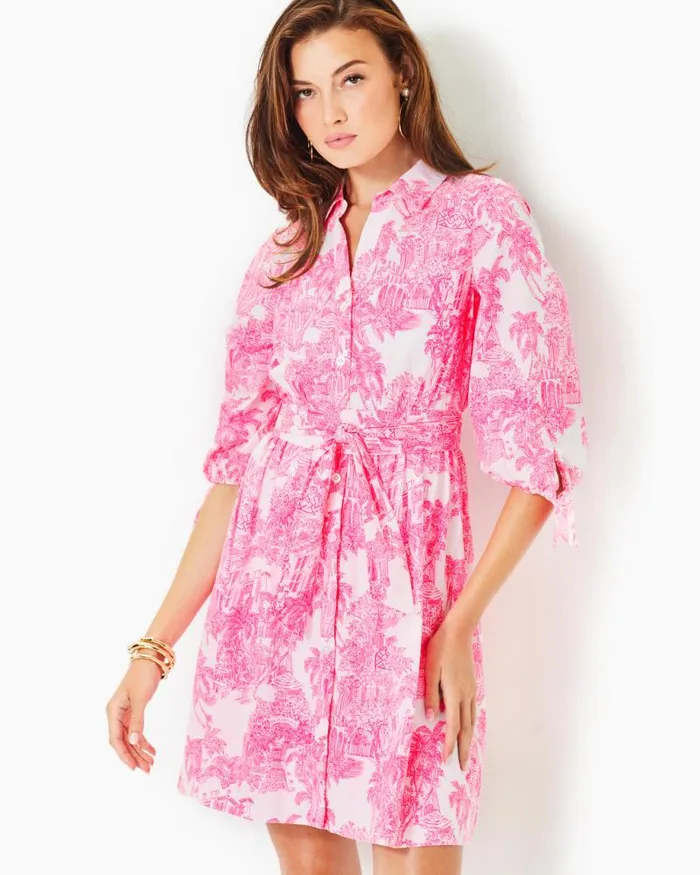Women Dresses Lilly Pulitzer Amrita Cotton Shirtdress Resort White Pb Anniversary Toile Women Dresses Lilly Pulitzer Amrita Cotton Shirtdress Resort White Pb Anniversary Toile