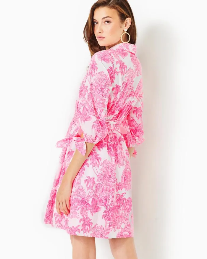 Women Dresses Lilly Pulitzer Amrita Cotton Shirtdress Resort White Pb Anniversary Toile
