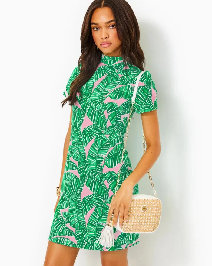 Women Dresses Lilly Pulitzer Hallie Short Sleeve Dress Conch Shell Pink Lets Go Bananas Women Dresses Lilly Pulitzer Hallie Short Sleeve Dress Conch Shell Pink Lets Go Bananas