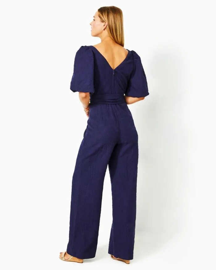 Women Dresses Lilly Pulitzer Kirrabelle Jumpsuit True Navy Pineapple Pucker Jacquard Women Dresses Lilly Pulitzer Kirrabelle Jumpsuit True Navy Pineapple Pucker Jacquard