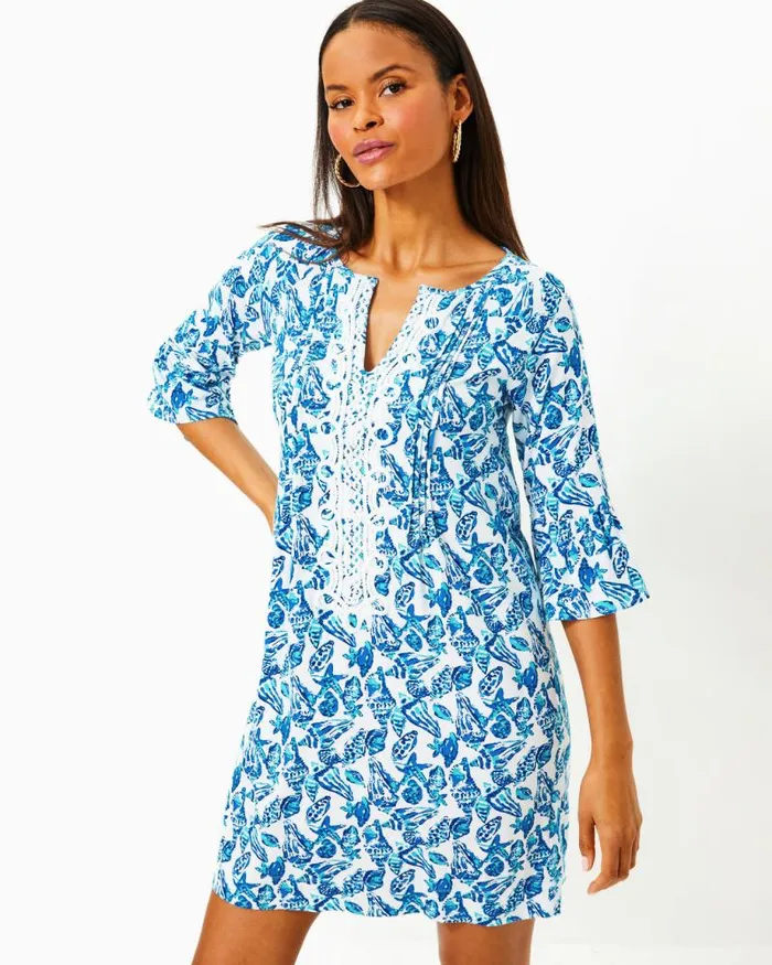 Women Dresses Lilly Pulitzer Krysta Tunic Dress Resort White Shell Collector Women Dresses Lilly Pulitzer Krysta Tunic Dress Resort White Shell Collector