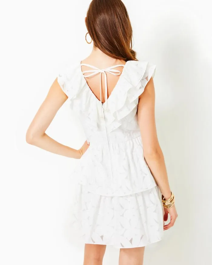 Women Dresses Lilly Pulitzer Ritamarie Ruffle Dress Resort White Flora Faille Women Dresses Lilly Pulitzer Ritamarie Ruffle Dress Resort White Flora Faille