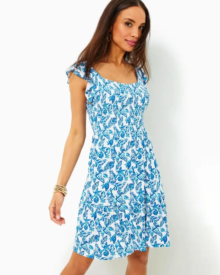 Women Dresses Lilly Pulitzer Ritamarie Ruffle Dress Resort White Flora Faille Women Dresses Lilly Pulitzer Ritamarie Ruffle Dress Resort White Flora Faille