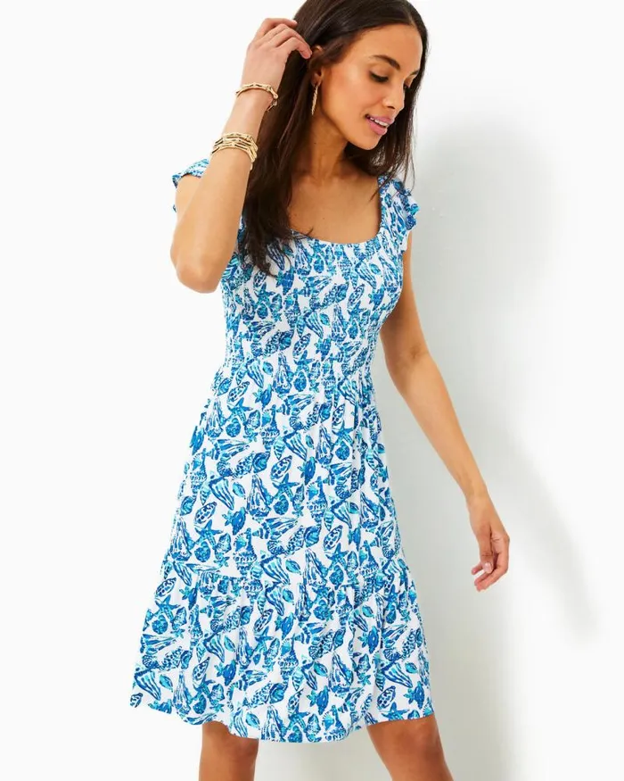 Women Dresses Lilly Pulitzer Ritamarie Ruffle Dress Resort White Flora Faille Women Dresses Lilly Pulitzer Ritamarie Ruffle Dress Resort White Flora Faille
