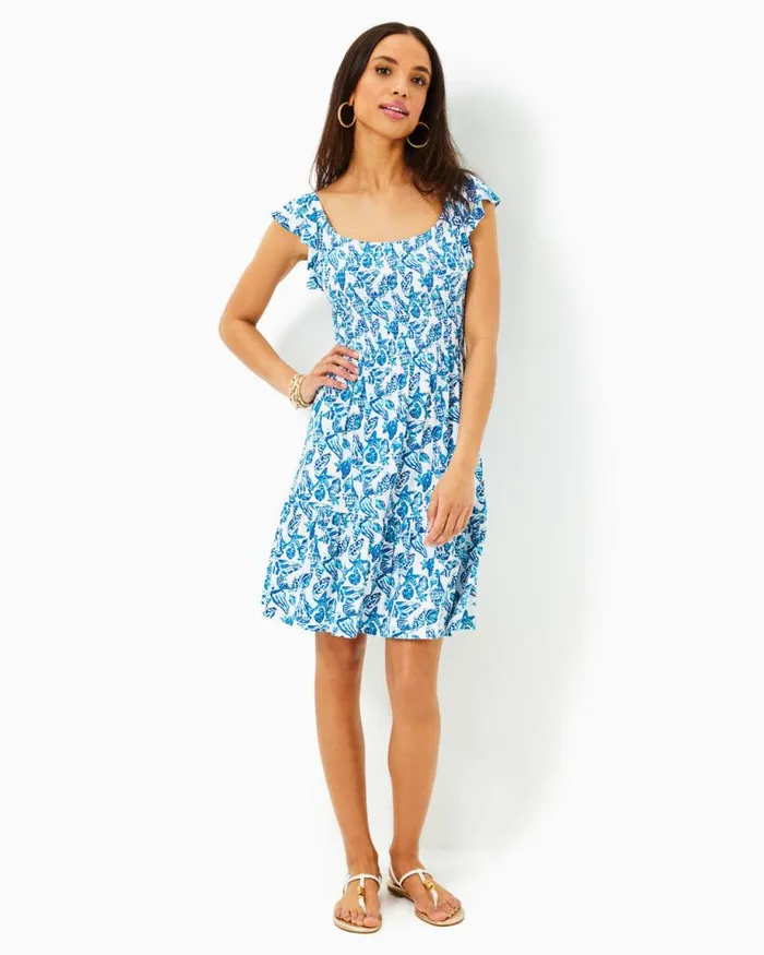 Women Dresses Lilly Pulitzer Ritamarie Ruffle Dress Resort White Flora Faille Women Dresses Lilly Pulitzer Ritamarie Ruffle Dress Resort White Flora Faille