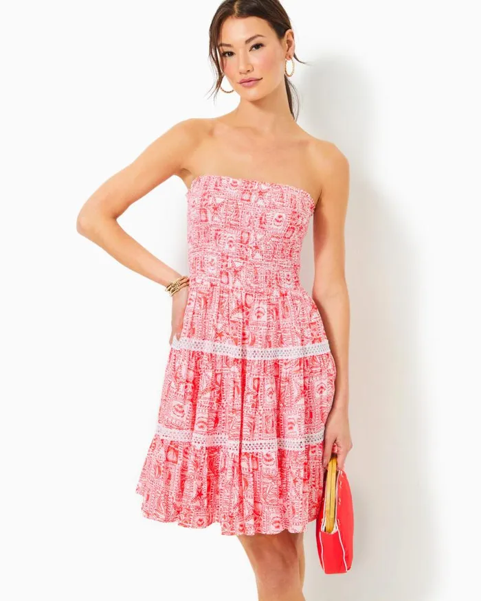 Women Dresses Lilly Pulitzer Ritamarie Ruffle Dress Resort White Flora Faille Women Dresses Lilly Pulitzer Ritamarie Ruffle Dress Resort White Flora Faille