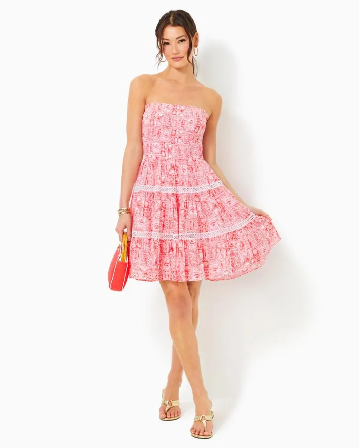 Women Dresses Lilly Pulitzer Ritamarie Ruffle Dress Resort White Flora Faille Women Dresses Lilly Pulitzer Ritamarie Ruffle Dress Resort White Flora Faille