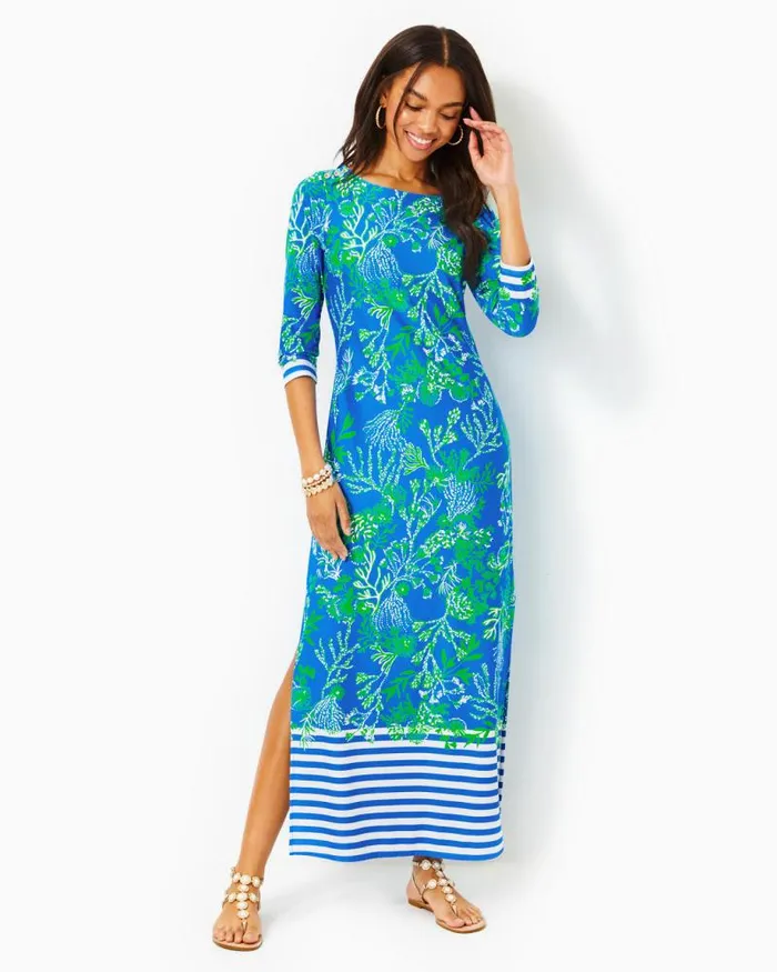 Women Dresses Lilly Pulitzer UPF 50 ChillyLilly Seralina Maxi Dress Briny Blue A Bit Salty Engineered Chillylilly Women Dresses Lilly Pulitzer UPF 50 ChillyLilly Seralina Maxi Dress Briny Blue A Bit Salty Engineered Chillylilly