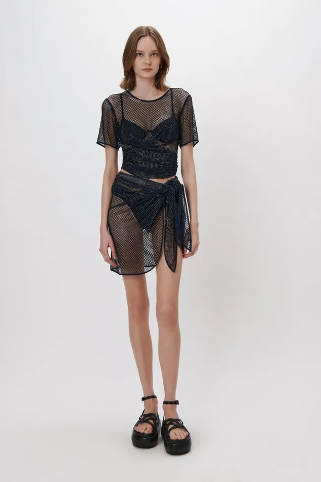 Women Electra Tee Midnight Jonathan Simkhai Tops and Bodysuits