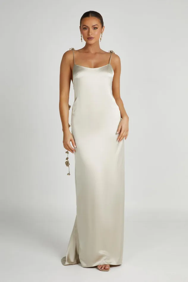Women Elenora Rose Gown 8211 Champagne Champagne Meshki Maxi Dresses