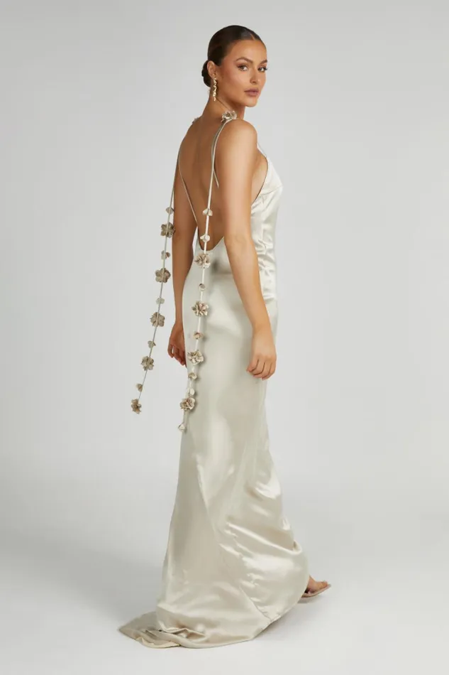 Women Elenora Rose Gown 8211 Champagne Champagne Meshki Maxi Dresses