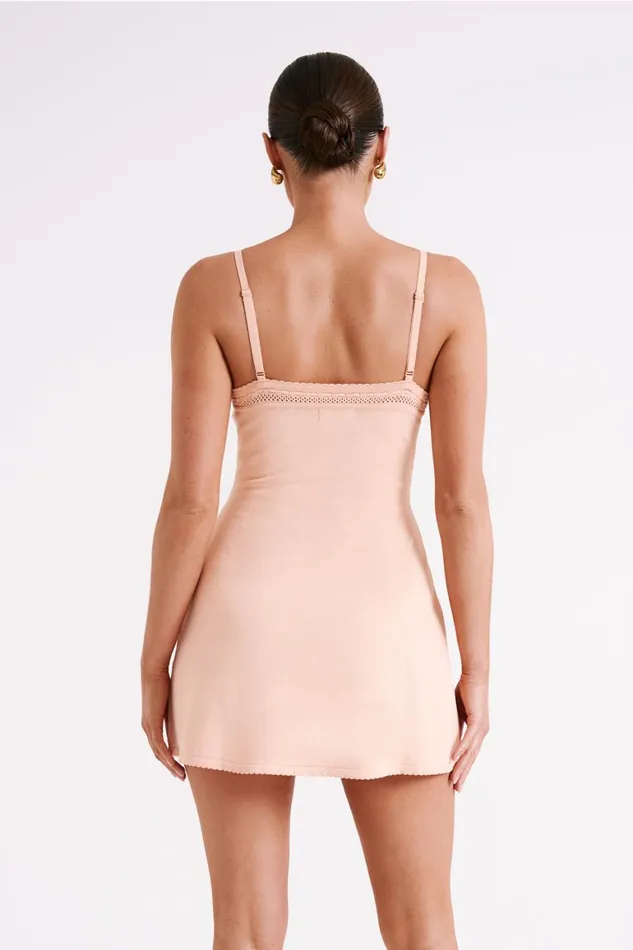 Women Ellis Pointelle Knit Mini Dress 8211 Apricot Apricot Meshki Mini Dresses