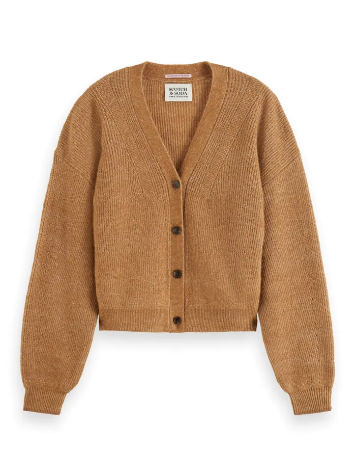 Women Essential FUZZY RELAXED CARDIGAN Charcoal Melange Scotch and Soda Knitwear Women Essential FUZZY RELAXED CARDIGAN Charcoal Melange Scotch and Soda Knitwear