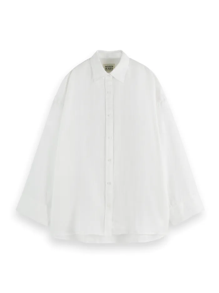 Women Essential LINEN SHIRT Black Scotch and Soda Blouses and Shirts