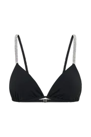 Women Finley Diamante Band Recycled Bikini Top 8211 Black Black Meshki Swimwear
