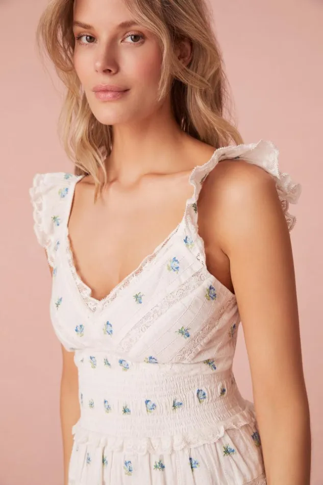 Women Finny Mini Dress Icy Breeze LoveShackFancy Dresses Women Finny Mini Dress Icy Breeze LoveShackFancy Dresses