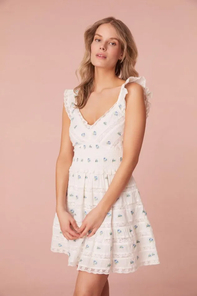 Women Finny Mini Dress Icy Breeze LoveShackFancy Dresses Women Finny Mini Dress Icy Breeze LoveShackFancy Dresses