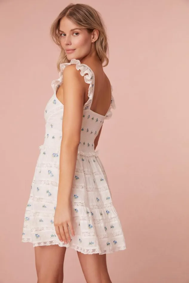 Women Finny Mini Dress Icy Breeze LoveShackFancy Dresses Women Finny Mini Dress Icy Breeze LoveShackFancy Dresses