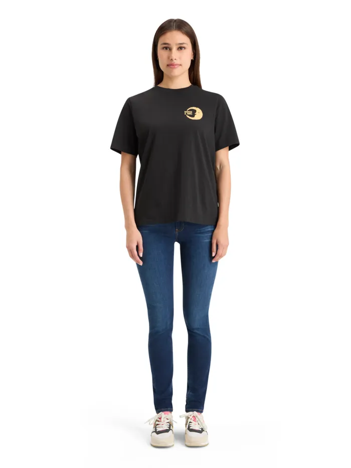 Women FRONT BACK FESTIVE ARTWORK RELAXED FIT TSHIRT Evening Black Scotch and Soda Tops and TShirts